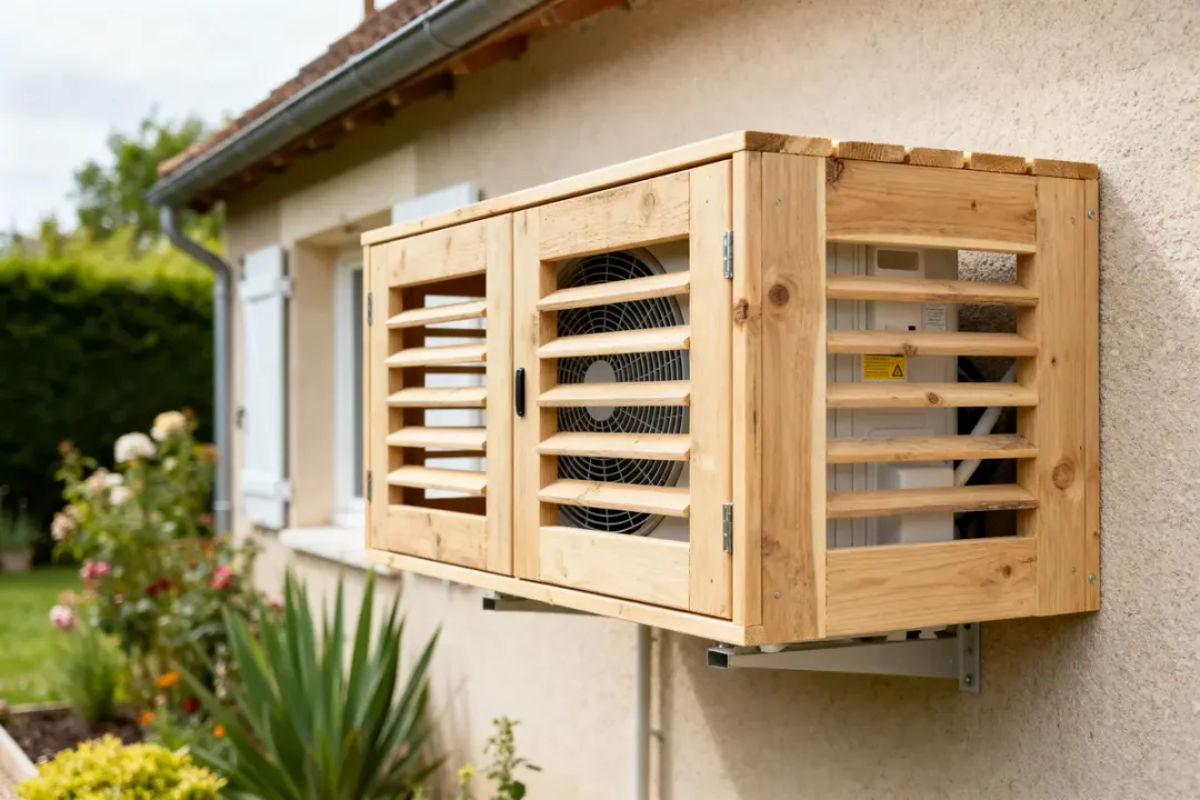 Cache en bois pour climatiseur extérieur élégant et pratique à fabriquer un cache climatiseur extérieur